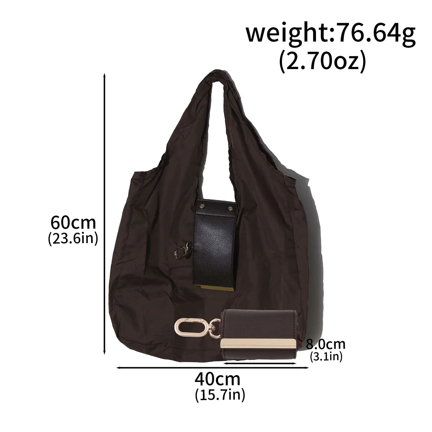 Ins-Style Keychain Storage Bag Nylon Waterproof Eco Friendly Shopping Bag Foldable Portable Handbag Single-Shoulder Underarm Bag