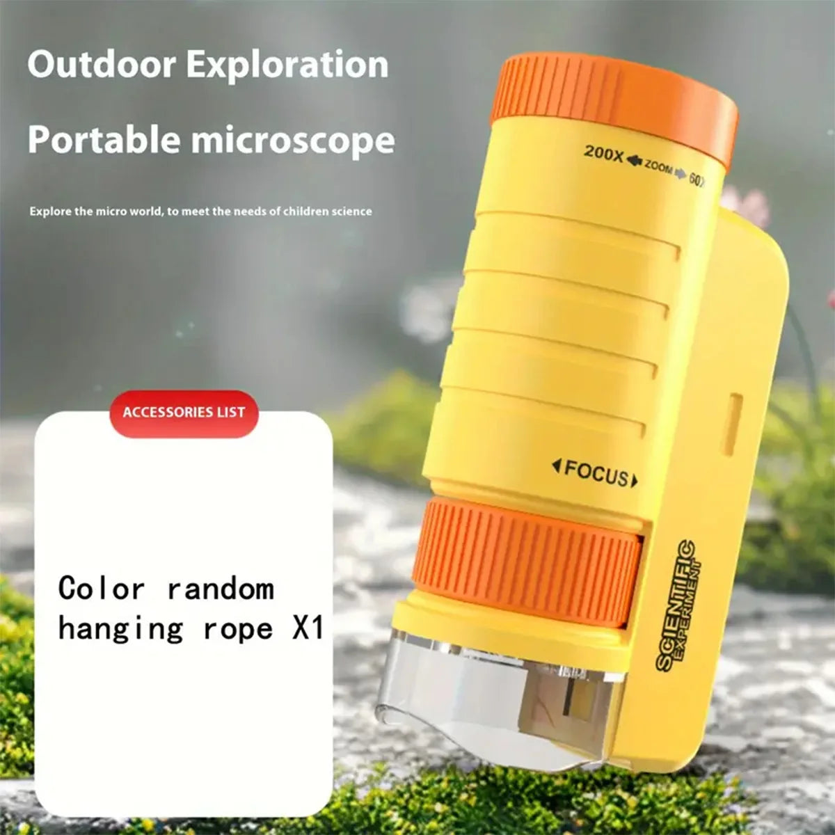 Pocket Microscope Kids Science Toy Kit 60-120X Educational STEM Toy Mini Handheld Microscope with LED Light Outdoor Children