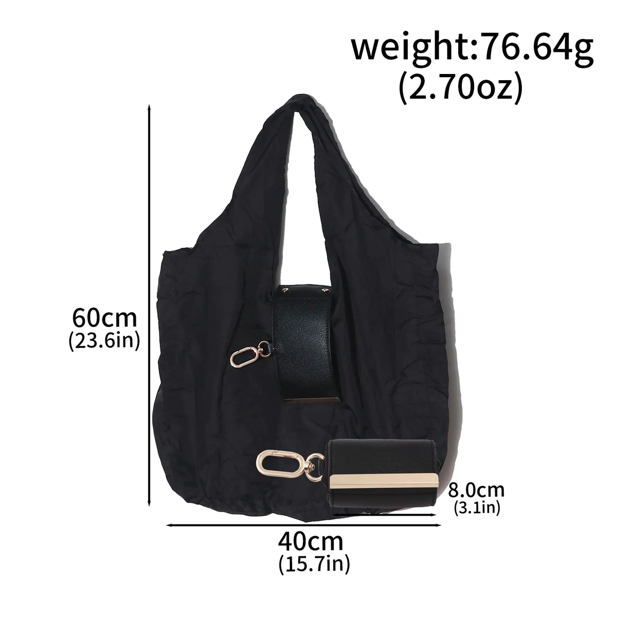 Ins-Style Keychain Storage Bag Nylon Waterproof Eco Friendly Shopping Bag Foldable Portable Handbag Single-Shoulder Underarm Bag