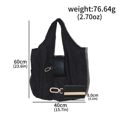 Ins-Style Keychain Storage Bag Nylon Waterproof Eco Friendly Shopping Bag Foldable Portable Handbag Single-Shoulder Underarm Bag