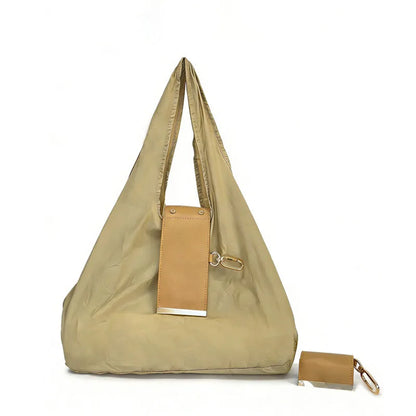 INS Style Nylon Keychain Storage Bag Large Capacity Foldable Shopping Tote Bag Portable Handbag Eco Reusable Shoulder Bag