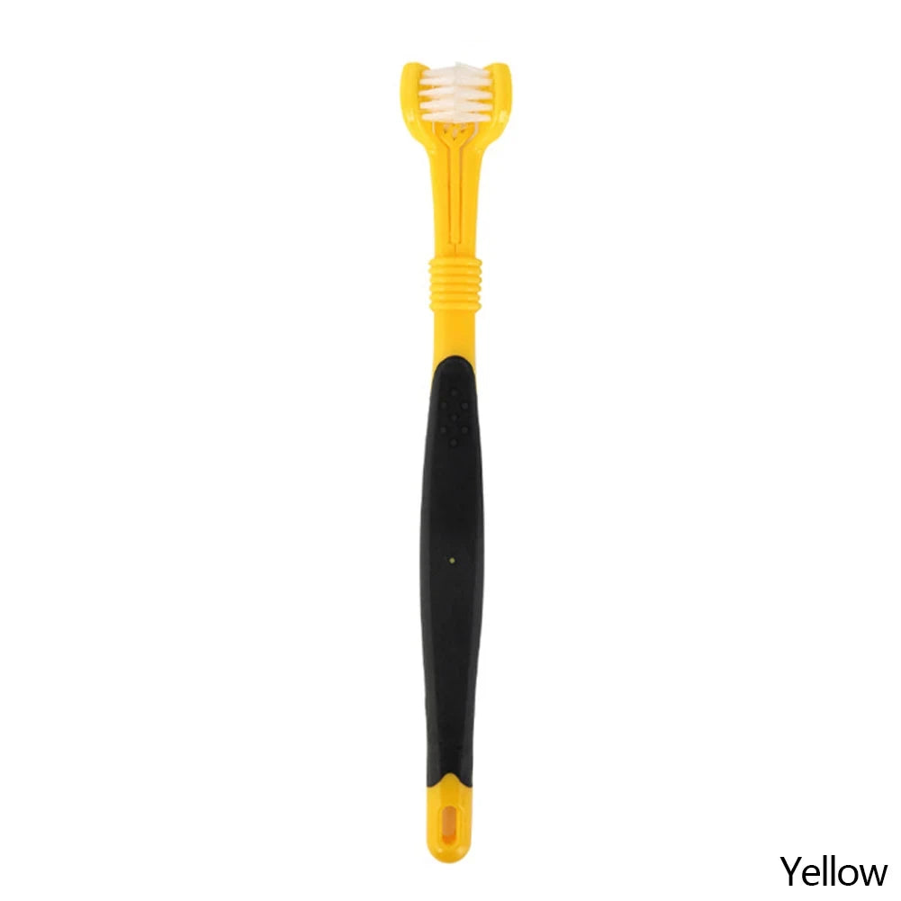 Three Sided Pet Toothbrush Three-Head Multi-Angle Toothbrush Cleaning Dog Cat Brush Bad Breath Teeth Care Tool Cleaning Mouth