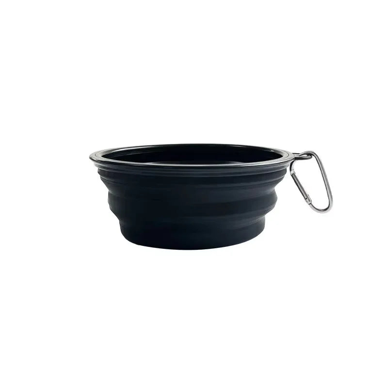 Foldable Collapsible Silicone Pet Feeding Bowl Portable Dog Cat Water Food Dish Outdoor Travel Camping Walking with Carabiner