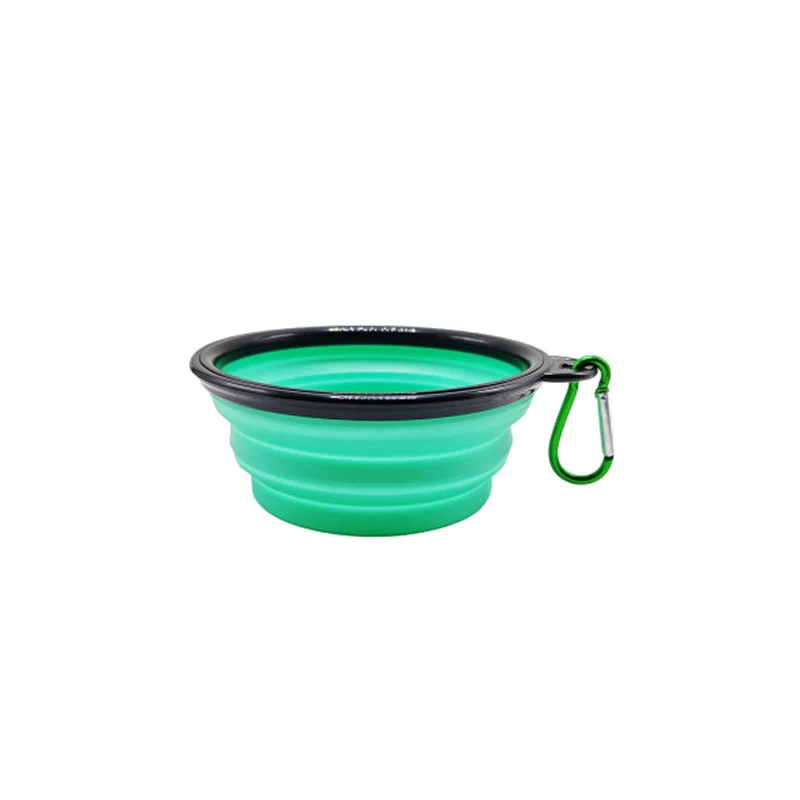 Foldable Collapsible Silicone Pet Feeding Bowl Portable Dog Cat Water Food Dish Outdoor Travel Camping Walking with Carabiner