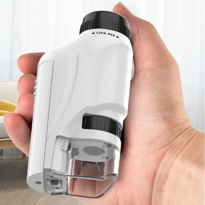 Microscope 60-120X Lab Handheld Microscope Battery Powered Microscope with Led Light Kids Science Microscope