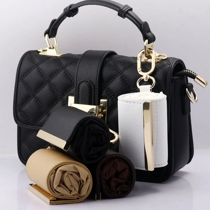 Ins-Style Keychain Storage Bag Nylon Waterproof Eco Friendly Shopping Bag Foldable Portable Handbag Single-Shoulder Underarm Bag