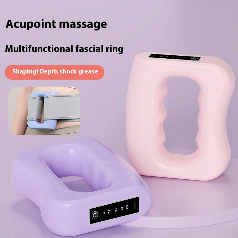 Massage Fascia Ring, Easy Exercise Tool, Fascia Vibration Ring with Massage Belt, 5 Vibration Modes, Deep Vibration Massage, USB