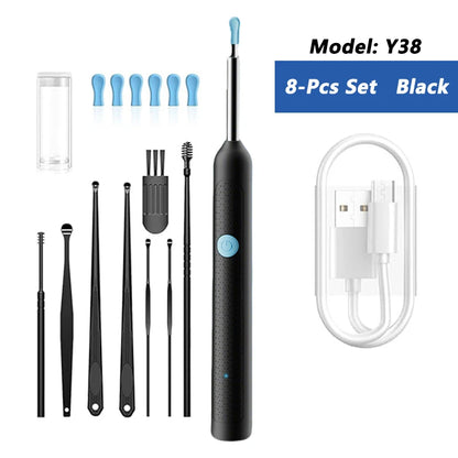 Visual Ear Wax Cleaner with Camera Safe Earwax Removal Endoscope with 5M Camera Luminous Otoscope Ear Cleaning Tools Ear Care