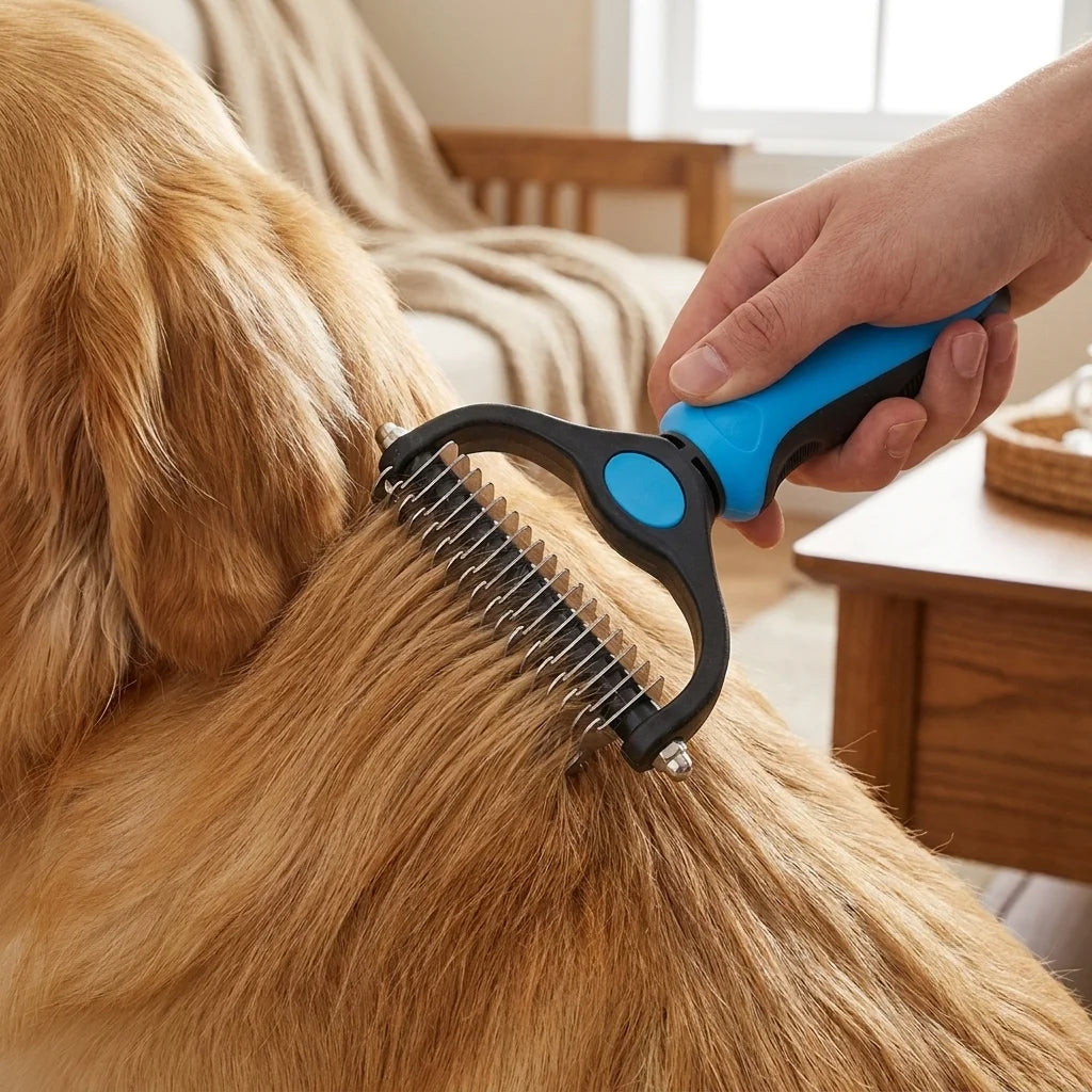 Double-Sided Stainless Steel Pet Comb Dog Cat Grooming Knot Remover Hair Trimming Brush