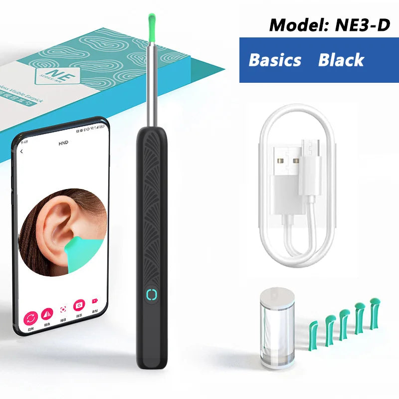 Visual Ear Wax Cleaner with Camera Safe Earwax Removal Endoscope with 5M Camera Luminous Otoscope Ear Cleaning Tools Ear Care
