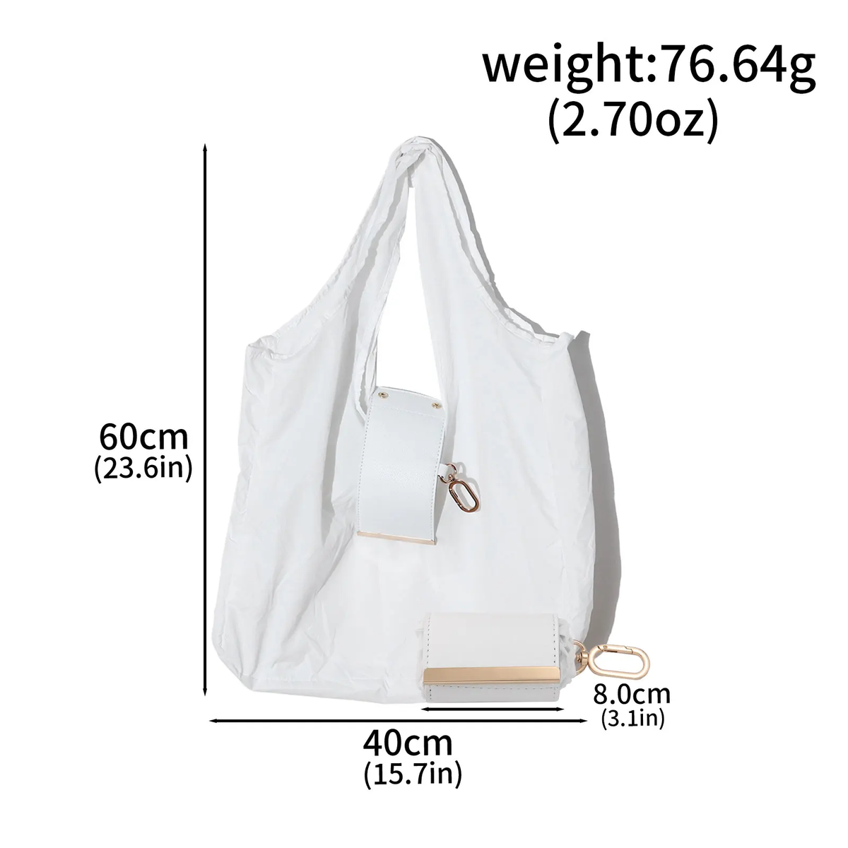 Ins-Style Keychain Storage Bag Nylon Waterproof Eco Friendly Shopping Bag Foldable Portable Handbag Single-Shoulder Underarm Bag