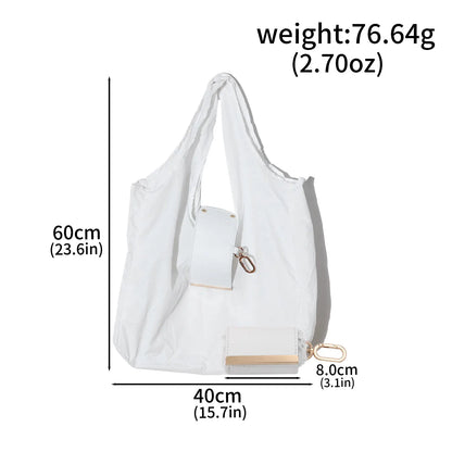 Ins-Style Keychain Storage Bag Nylon Waterproof Eco Friendly Shopping Bag Foldable Portable Handbag Single-Shoulder Underarm Bag