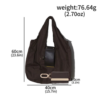 Ins-Style Keychain Storage Bag Nylon Waterproof Eco Friendly Shopping Bag Foldable Portable Handbag Single-Shoulder Underarm Bag
