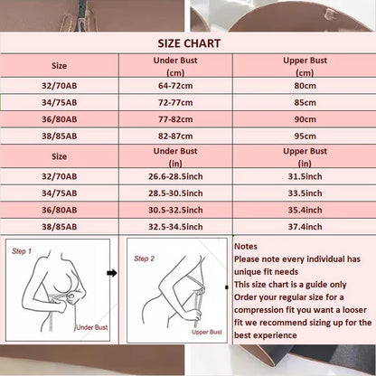 Front Closure Strapless Bras for Women Seamless Push up Brassiere Thick Soft Underwear Solid Color Adjustable Invisible Lingerie