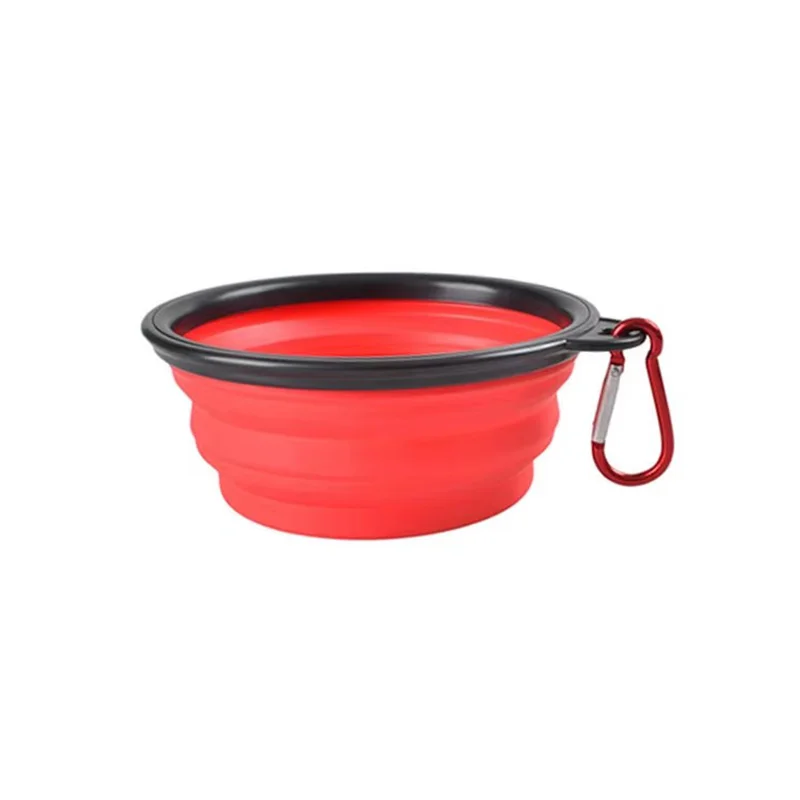 Foldable Collapsible Silicone Pet Feeding Bowl Portable Dog Cat Water Food Dish Outdoor Travel Camping Walking with Carabiner