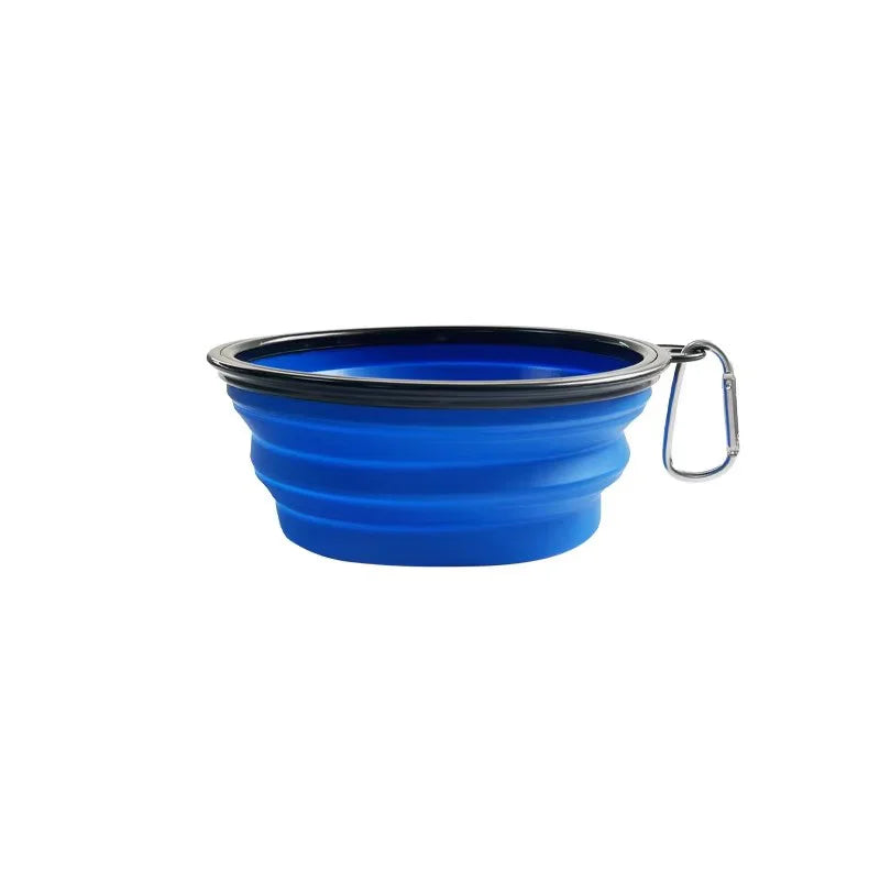 Foldable Collapsible Silicone Pet Feeding Bowl Portable Dog Cat Water Food Dish Outdoor Travel Camping Walking with Carabiner