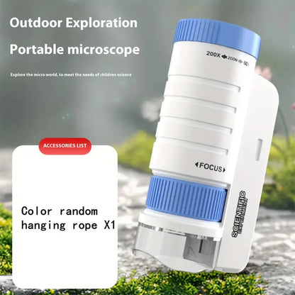 Pocket Microscope Kids Science Toy Kit 60-120X Educational STEM Toy Mini Handheld Microscope with LED Light Outdoor Children
