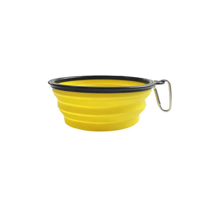 Foldable Collapsible Silicone Pet Feeding Bowl Portable Dog Cat Water Food Dish Outdoor Travel Camping Walking with Carabiner