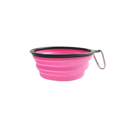 Foldable Collapsible Silicone Pet Feeding Bowl Portable Dog Cat Water Food Dish Outdoor Travel Camping Walking with Carabiner