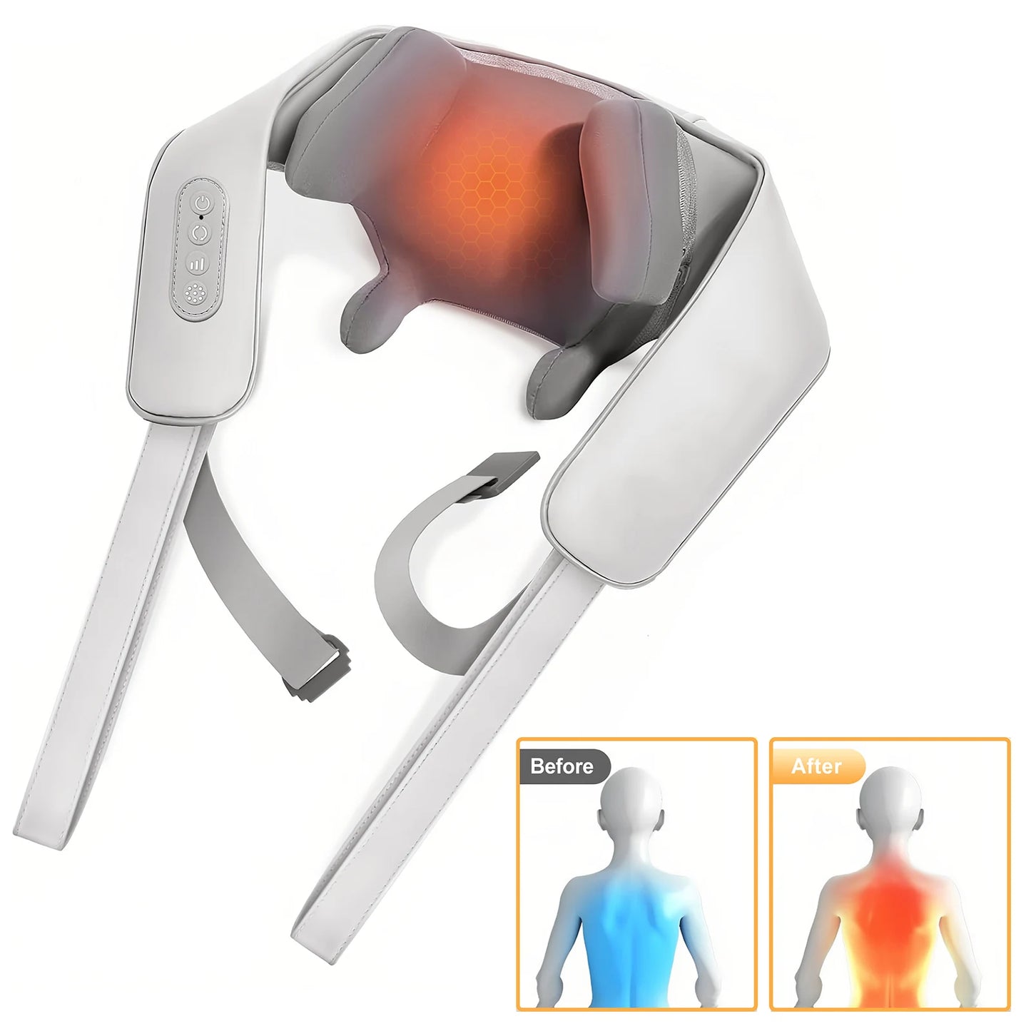 Shiatsu Neck and Back Massager with Heat Deep Tissue Massager for Back Feet and Neck Relaxation 6D Massage Heads 5 Heating