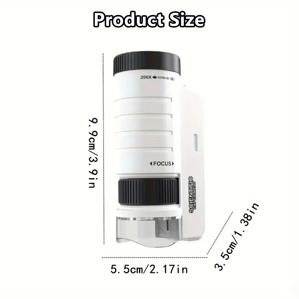Pocket Microscope Kids Science Toy Kit 60-120X Educational STEM Toy Mini Handheld Microscope with LED Light Outdoor Children