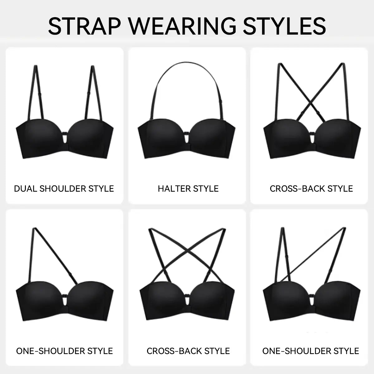 Strapless Front Closure Bra for Women Push up Invisible Backless Underwear Seamless Anti-Slip Bralette for Daily Wear Occasions