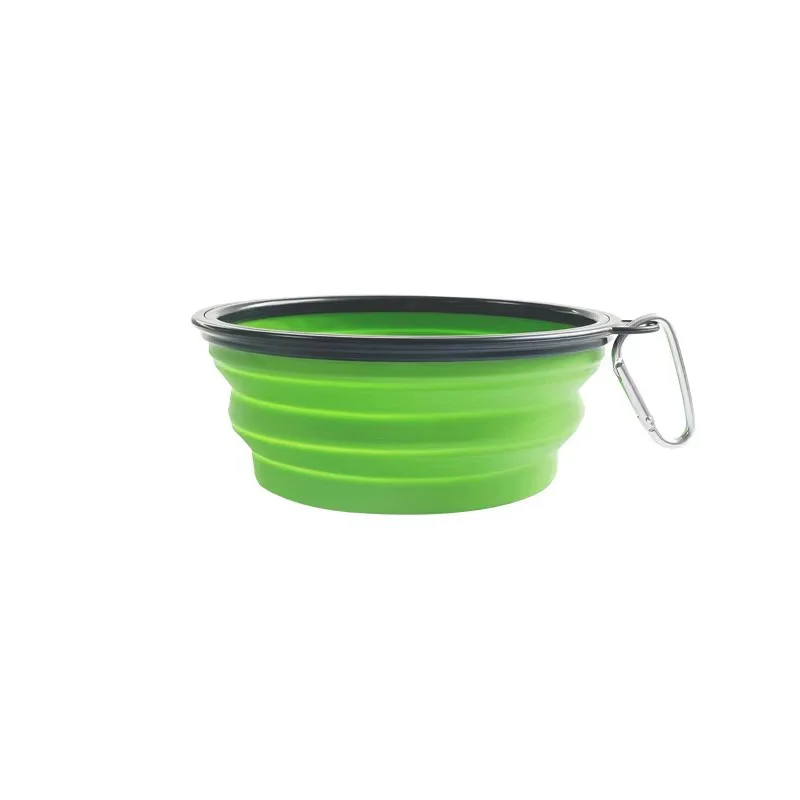 Foldable Collapsible Silicone Pet Feeding Bowl Portable Dog Cat Water Food Dish Outdoor Travel Camping Walking with Carabiner