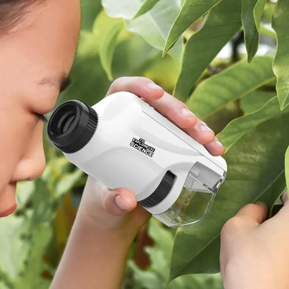 Microscope 60-120X Lab Handheld Microscope Battery Powered Microscope with Led Light Kids Science Microscope