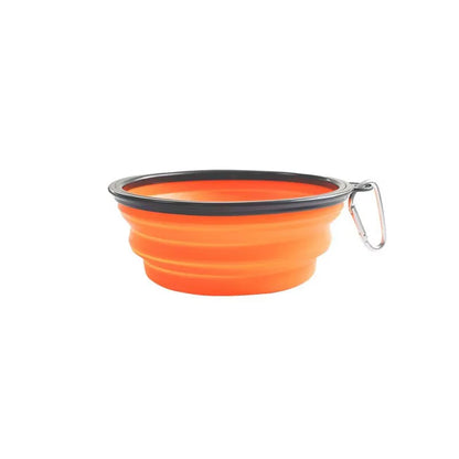 Foldable Collapsible Silicone Pet Feeding Bowl Portable Dog Cat Water Food Dish Outdoor Travel Camping Walking with Carabiner