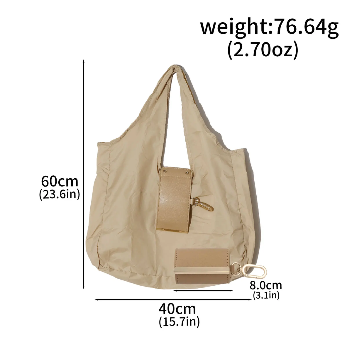 Ins-Style Keychain Storage Bag Nylon Waterproof Eco Friendly Shopping Bag Foldable Portable Handbag Single-Shoulder Underarm Bag