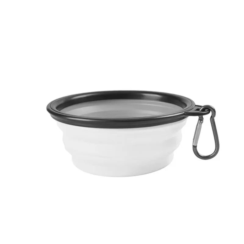 Foldable Collapsible Silicone Pet Feeding Bowl Portable Dog Cat Water Food Dish Outdoor Travel Camping Walking with Carabiner